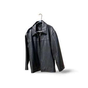 K.C. Collections Black Leather Jacket, Like New! Size Men’s L